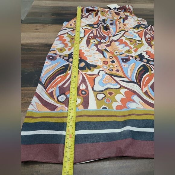 Chelsea & Violet 70s Retro Boho Scarf Dress Size L NWT Multicolor Old Money - Picture 10 of 12